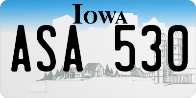 IA license plate ASA530