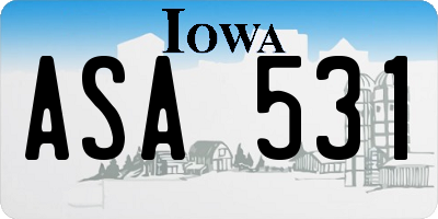 IA license plate ASA531