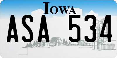 IA license plate ASA534