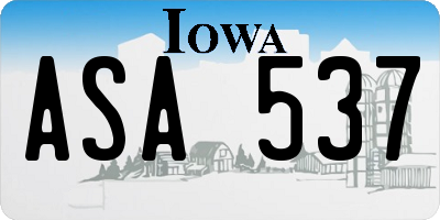 IA license plate ASA537