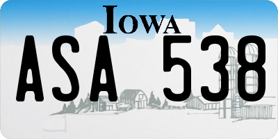 IA license plate ASA538