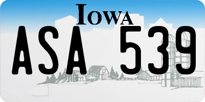 IA license plate ASA539