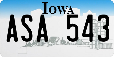 IA license plate ASA543