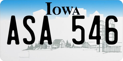 IA license plate ASA546