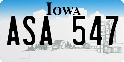 IA license plate ASA547