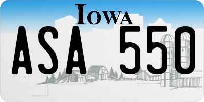 IA license plate ASA550