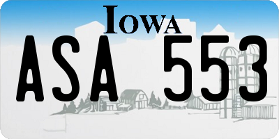 IA license plate ASA553