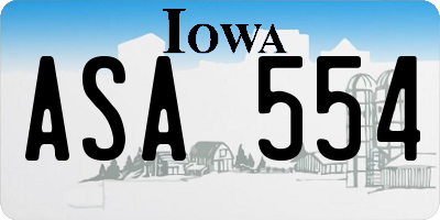 IA license plate ASA554