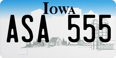 IA license plate ASA555