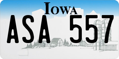 IA license plate ASA557