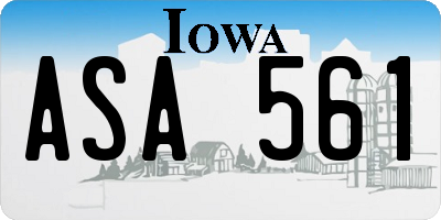 IA license plate ASA561