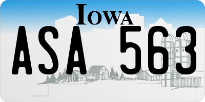 IA license plate ASA563