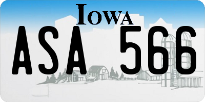 IA license plate ASA566
