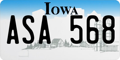 IA license plate ASA568
