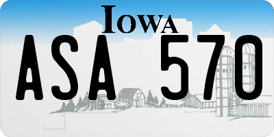 IA license plate ASA570