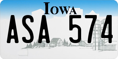 IA license plate ASA574