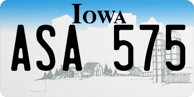 IA license plate ASA575