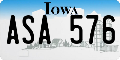 IA license plate ASA576
