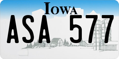 IA license plate ASA577