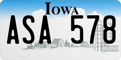IA license plate ASA578