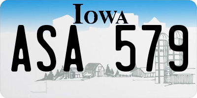 IA license plate ASA579