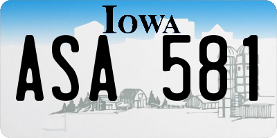 IA license plate ASA581