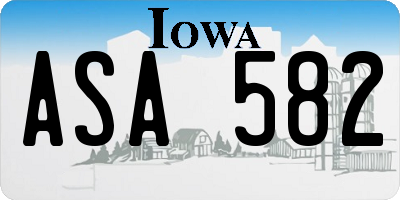 IA license plate ASA582