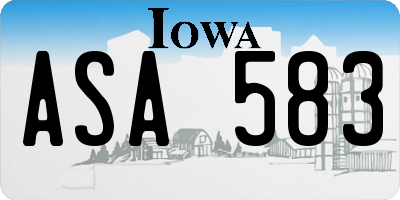 IA license plate ASA583
