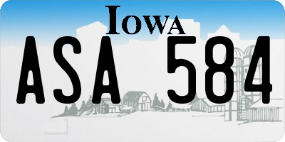 IA license plate ASA584