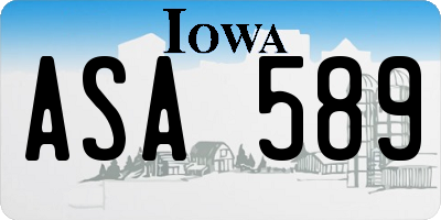 IA license plate ASA589