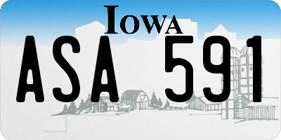 IA license plate ASA591