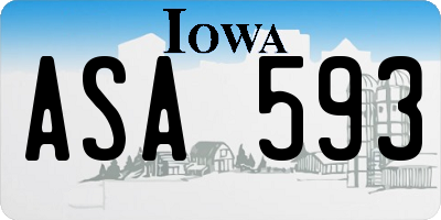 IA license plate ASA593