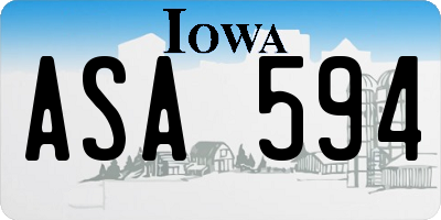 IA license plate ASA594