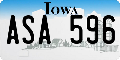 IA license plate ASA596