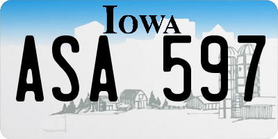 IA license plate ASA597