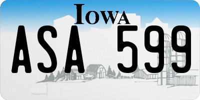 IA license plate ASA599