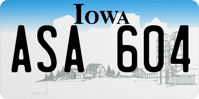IA license plate ASA604