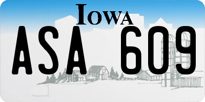 IA license plate ASA609