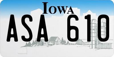 IA license plate ASA610