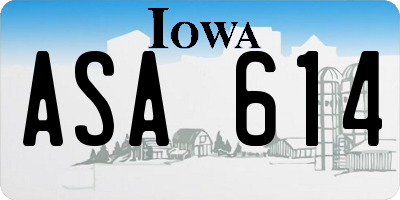 IA license plate ASA614