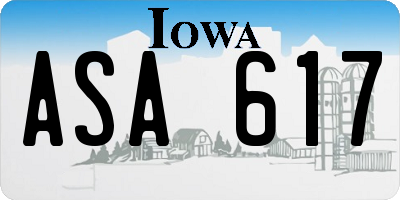 IA license plate ASA617