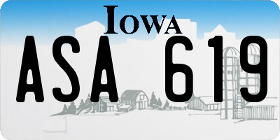 IA license plate ASA619