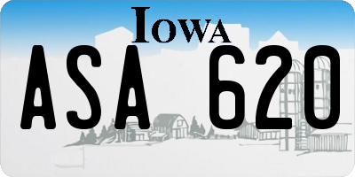 IA license plate ASA620