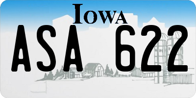 IA license plate ASA622