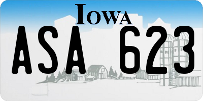 IA license plate ASA623