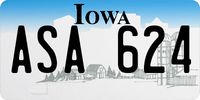 IA license plate ASA624