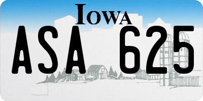 IA license plate ASA625