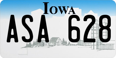 IA license plate ASA628