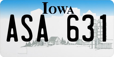 IA license plate ASA631