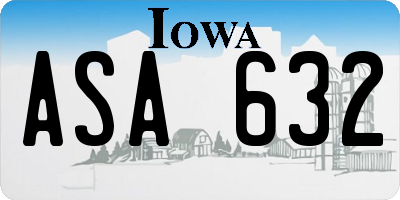 IA license plate ASA632